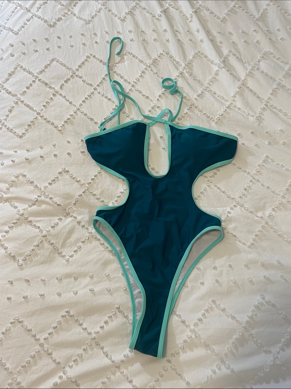 Sexy Swimsuit Criss Cross Halter Neck Cut Out Bathing Suit Thong nwt XS